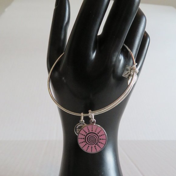 Alex and Ani Jewelry - Alex and Ani Pink Spiral Sun Silver Bangle/Bracelet, Shiny Silver, EUC